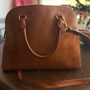 Michael Kors Brown Cindy Large Dome Leather Satchel